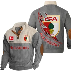 FC Augsburg Sweatshirt Herren Stehkragen, Pullover Herren Sweatshirt mit Namen BDE106072925934 - Grau