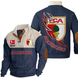 FC Augsburg Sweatshirt Herren Stehkragen, Pullover Herren Sweatshirt mit Namen BDE106072925934 - Marineblau