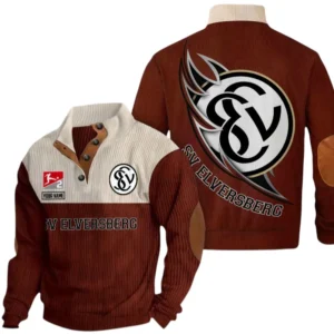SV Elversberg Sweatshirt Herren Stehkragen, Pullover Herren Sweatshirt mit Namen BDE106072925937 - Dunkelrot