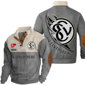 SV Elversberg Sweatshirt Herren Stehkragen, Pullover Herren Sweatshirt mit Namen BDE106072925937 - Grau