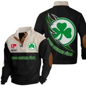 SpVgg Greuther Furth Sweatshirt Herren Stehkragen, Pullover Herren Sweatshirt mit Namen BDE106072925938 - Schwarz