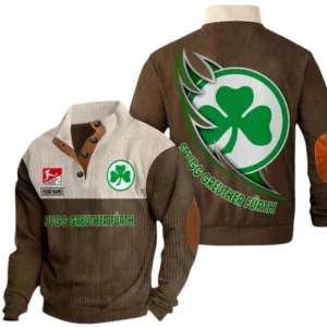 SpVgg Greuther Furth Sweatshirt Herren Stehkragen, Pullover Herren Sweatshirt mit Namen BDE106072925938 - Braun