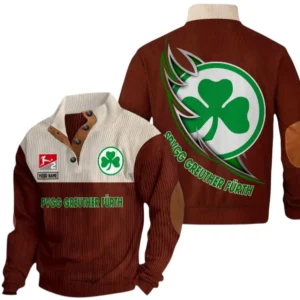 SpVgg Greuther Furth Sweatshirt Herren Stehkragen, Pullover Herren Sweatshirt mit Namen BDE106072925938 - Dunkelrot