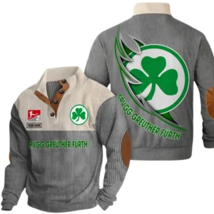 SpVgg Greuther Furth Sweatshirt Herren Stehkragen, Pullover Herren Sweatshirt mit Namen BDE106072925938 - Grau