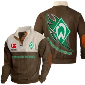 SV Werder Bremen Sweatshirt Herren Stehkragen, Pullover Herren Sweatshirt mit Namen BDE106072925941 - Braun