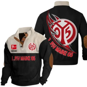 1. FSV Mainz 05 Sweatshirt Herren Stehkragen, Pullover Herren Sweatshirt mit Namen BDE106072925942 - Schwarz