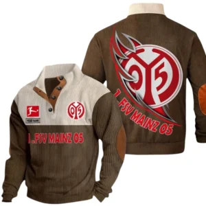 1. FSV Mainz 05 Sweatshirt Herren Stehkragen, Pullover Herren Sweatshirt mit Namen BDE106072925942 - Braun