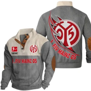 1. FSV Mainz 05 Sweatshirt Herren Stehkragen, Pullover Herren Sweatshirt mit Namen BDE106072925942 - Grau