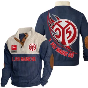 1. FSV Mainz 05 Sweatshirt Herren Stehkragen, Pullover Herren Sweatshirt mit Namen BDE106072925942 - Marineblau