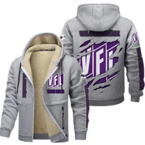 VfL Osnabruck Dicke Fleecejacke Herren, Fleecemantel mit Allover-Print BDE89070125564 - Hellgrau