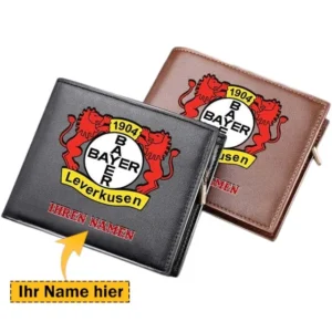 Bayer 04 Leverkusen PU Geldbörse Herren, Personalisierte Geldbörse mit Logo BDE92070225340