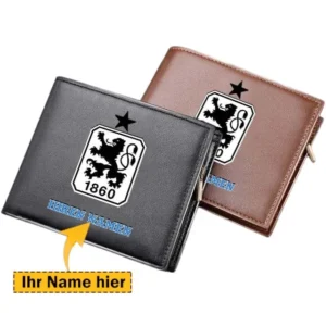 1860 Munich PU Geldbörse Herren, Personalisierte Geldbörse mit Logo BDE92070225341