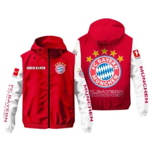 Bayern Munchen Windbreaker Jacke Herren, Windjacke mit Allover-Print BDE97070425017