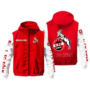 1. FC Koln Windbreaker Jacke Herren, Windjacke mit Allover-Print BDE97070425024