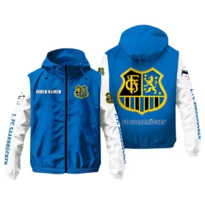 1. FC Saarbrucken Windbreaker Jacke Herren, Windjacke mit Allover-Print BDE97070425029