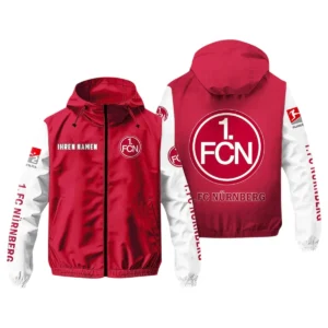 1. FC Nurnberg Windbreaker Jacke Herren, Windjacke mit Allover-Print BDE97070425045