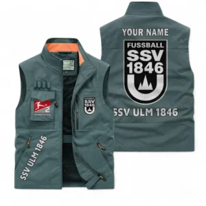 SSV Ulm 1846 Personalisierte Ärmellose Outdoor-Weste mit Logo BDE98070325555 - Bohnengrün