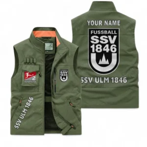 SSV Ulm 1846 Personalisierte Ärmellose Outdoor-Weste mit Logo BDE98070325555 - Olivgrün