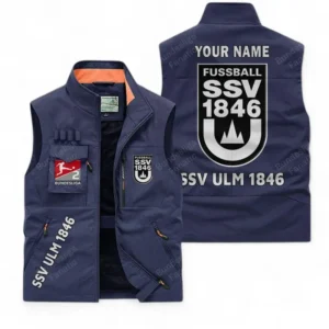 SSV Ulm 1846 Personalisierte Ärmellose Outdoor-Weste mit Logo BDE98070325555 - Dunkelblau