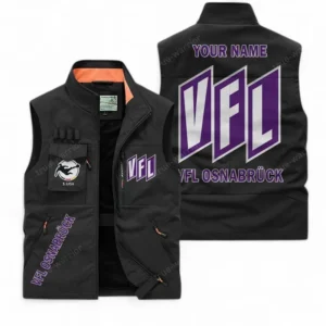 VfL Osnabruck Personalisierte Ärmellose Outdoor-Weste mit Logo BDE98070325556 - Schwarz
