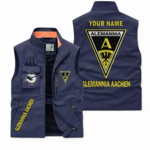Alemannia Aachen Personalisierte Ärmellose Outdoor-Weste mit Logo BDE98070325557 - Dunkelblau