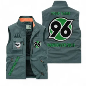 Hannover 96 Personalisierte Ärmellose Outdoor-Weste mit Logo BDE98070325558 - Bohnengrün