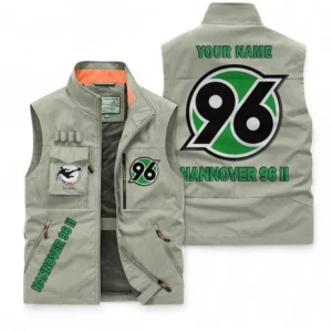 Hannover 96 Personalisierte Ärmellose Outdoor-Weste mit Logo BDE98070325558 - Khaki