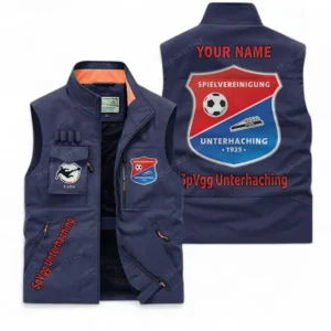 SpVgg Unterhaching Personalisierte Ärmellose Outdoor-Weste mit Logo BDE98070325559 - Dunkelblau