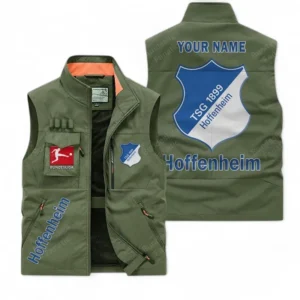 TSG Hoffenheim Personalisierte Ärmellose Outdoor-Weste mit Logo BDE98070325560 - Olivgrün