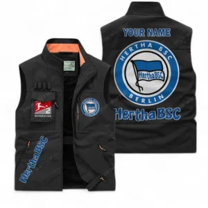 Hertha BSC Personalisierte Ärmellose Outdoor-Weste mit Logo BDE98070325561 - Schwarz