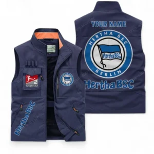 Hertha BSC Personalisierte Ärmellose Outdoor-Weste mit Logo BDE98070325561 - Dunkelblau