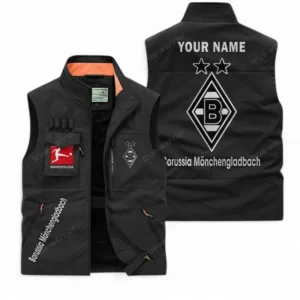 Borussia Monchengladbach Personalisierte Ärmellose Outdoor-Weste mit Logo BDE98070325562 - Schwarz