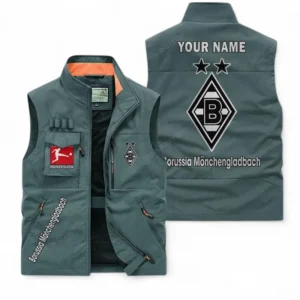 Borussia Monchengladbach Personalisierte Ärmellose Outdoor-Weste mit Logo BDE98070325562 - Bohnengrün