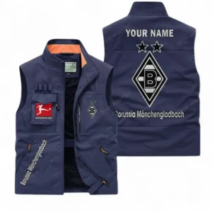 Borussia Monchengladbach Personalisierte Ärmellose Outdoor-Weste mit Logo BDE98070325562 - Dunkelblau
