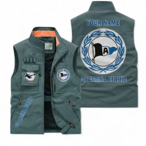Arminia Bielefeld Personalisierte Ärmellose Outdoor-Weste mit Logo BDE98070325563 - Bohnengrün