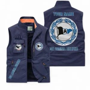 Arminia Bielefeld Personalisierte Ärmellose Outdoor-Weste mit Logo BDE98070325563 - Dunkelblau