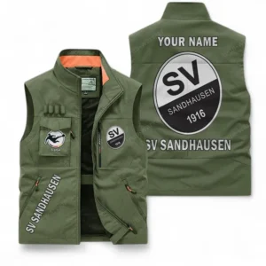 SV Sandhausen Personalisierte Ärmellose Outdoor-Weste mit Logo BDE98070325564 - Olivgrün