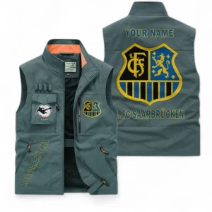 FC Saarbrucken Personalisierte Ärmellose Outdoor-Weste mit Logo BDE98070325566 - Bohnengrün