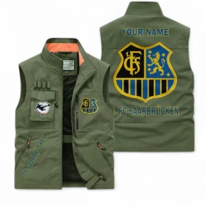 FC Saarbrucken Personalisierte Ärmellose Outdoor-Weste mit Logo BDE98070325566 - Olivgrün