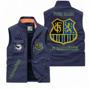 FC Saarbrucken Personalisierte Ärmellose Outdoor-Weste mit Logo BDE98070325566 - Dunkelblau