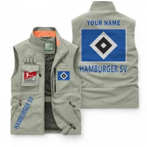 Hamburger SV Personalisierte Ärmellose Outdoor-Weste mit Logo BDE98070325567 - Khaki