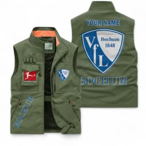 VfL Bochum Personalisierte Ärmellose Outdoor-Weste mit Logo BDE98070325568 - Olivgrün