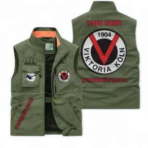 Viktoria Koln Personalisierte Ärmellose Outdoor-Weste mit Logo BDE98070325569 - Olivgrün