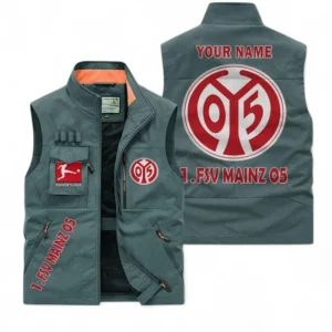 FSV Mainz 05 Personalisierte Ärmellose Outdoor-Weste mit Logo BDE98070325570 - Bohnengrün