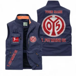 FSV Mainz 05 Personalisierte Ärmellose Outdoor-Weste mit Logo BDE98070325570 - Dunkelblau