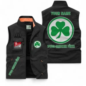 SpVgg Greuther Furth Personalisierte Ärmellose Outdoor-Weste mit Logo BDE98070325571 - Schwarz