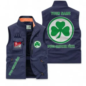 SpVgg Greuther Furth Personalisierte Ärmellose Outdoor-Weste mit Logo BDE98070325571 - Dunkelblau