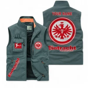 Eintracht Frankfurt Personalisierte Ärmellose Outdoor-Weste mit Logo BDE98070325572 - Bohnengrün