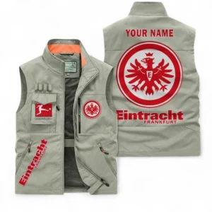 Eintracht Frankfurt Personalisierte Ärmellose Outdoor-Weste mit Logo BDE98070325572 - Khaki