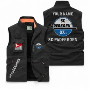 SC Paderborn Personalisierte Ärmellose Outdoor-Weste mit Logo BDE98070325574 - Schwarz
